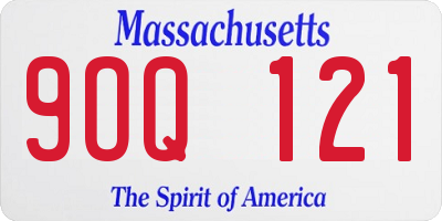 MA license plate 9OQ121