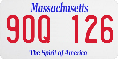 MA license plate 9OQ126