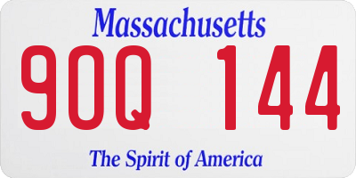 MA license plate 9OQ144