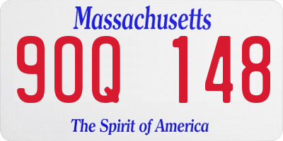 MA license plate 9OQ148