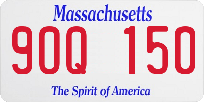 MA license plate 9OQ150