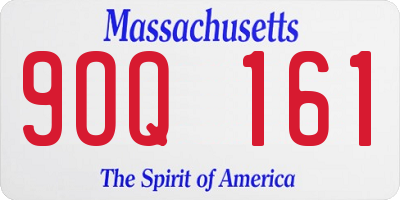 MA license plate 9OQ161