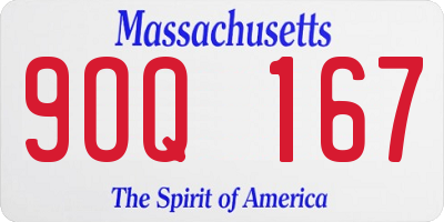 MA license plate 9OQ167