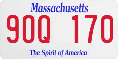MA license plate 9OQ170