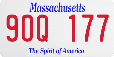 MA license plate 9OQ177