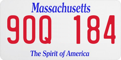 MA license plate 9OQ184