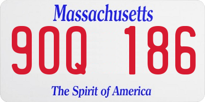 MA license plate 9OQ186