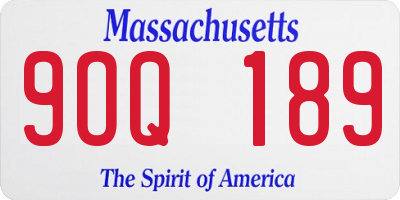 MA license plate 9OQ189