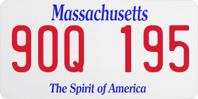 MA license plate 9OQ195