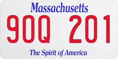 MA license plate 9OQ201