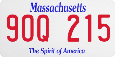 MA license plate 9OQ215