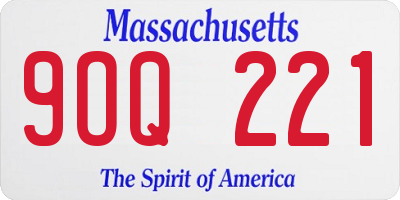 MA license plate 9OQ221