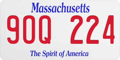 MA license plate 9OQ224