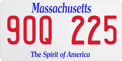 MA license plate 9OQ225