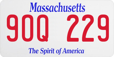 MA license plate 9OQ229