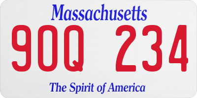 MA license plate 9OQ234