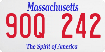MA license plate 9OQ242