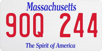 MA license plate 9OQ244