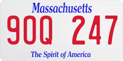 MA license plate 9OQ247