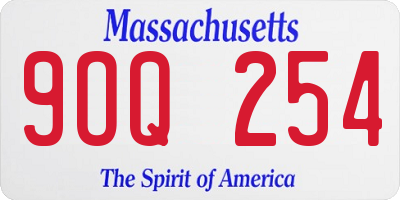 MA license plate 9OQ254