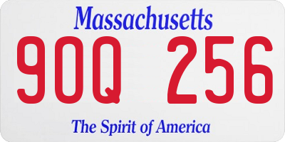 MA license plate 9OQ256