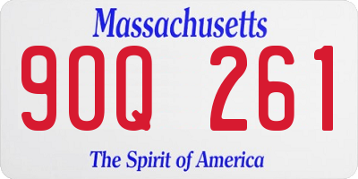 MA license plate 9OQ261