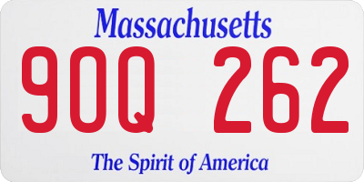 MA license plate 9OQ262