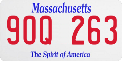 MA license plate 9OQ263