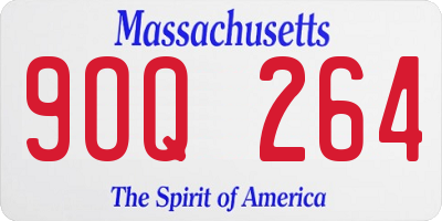 MA license plate 9OQ264