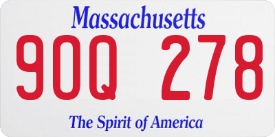 MA license plate 9OQ278
