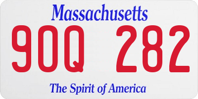 MA license plate 9OQ282