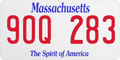 MA license plate 9OQ283