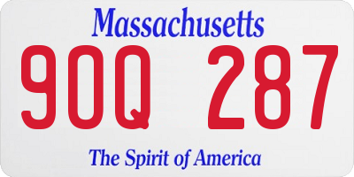 MA license plate 9OQ287