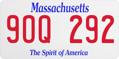 MA license plate 9OQ292