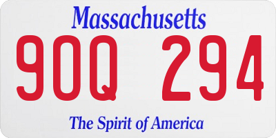 MA license plate 9OQ294