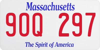 MA license plate 9OQ297