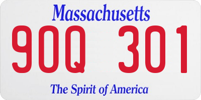 MA license plate 9OQ301