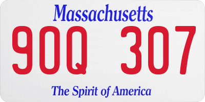 MA license plate 9OQ307