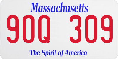 MA license plate 9OQ309