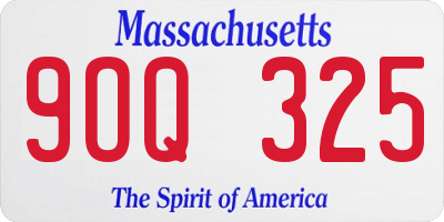MA license plate 9OQ325
