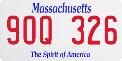 MA license plate 9OQ326