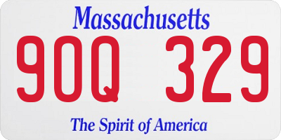 MA license plate 9OQ329