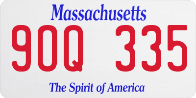 MA license plate 9OQ335
