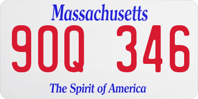 MA license plate 9OQ346