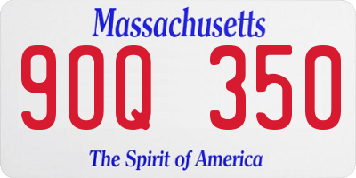 MA license plate 9OQ350