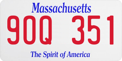 MA license plate 9OQ351