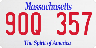 MA license plate 9OQ357