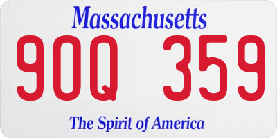 MA license plate 9OQ359