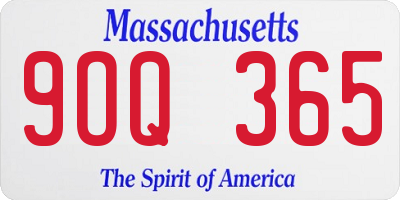 MA license plate 9OQ365