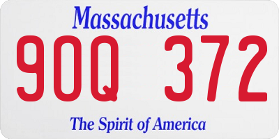 MA license plate 9OQ372